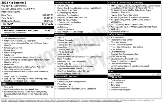 Used 2023 Kia Sorento S w/ Panoramic Sunroof Package image 42