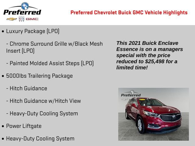 Certified 2021 Buick Enclave Essence w/ LPO, Luxury Package image 2