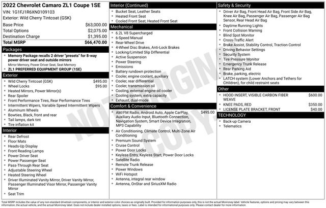 Used 2022 Chevrolet Camaro ZL1 image 1