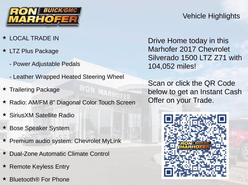 Used 2017 Chevrolet Silverado 1500 LTZ Z71 w/ LTZ Plus Package AWD/4WD image 15