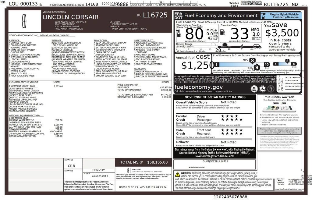 Used 2024 Lincoln Corsair Grand Touring w/ Equipment Group 302A image 49