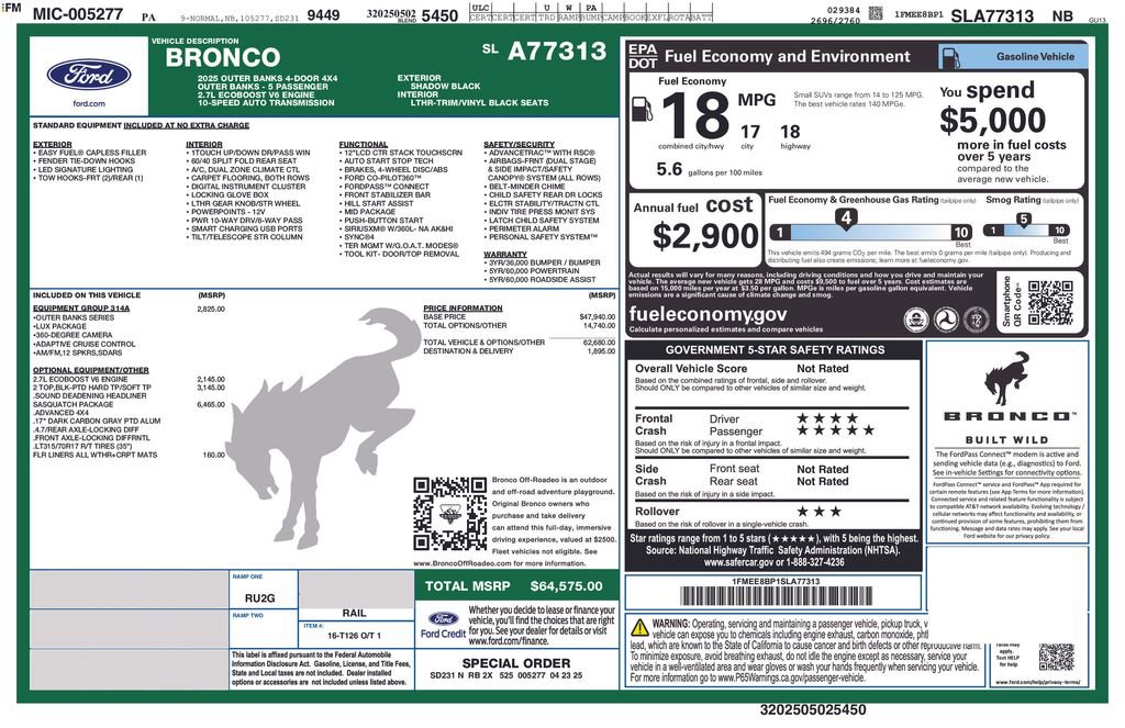 New 2025 Ford Bronco Outer Banks w/ Sasquatch Package image 41