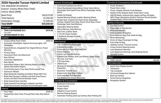 New 2026 Hyundai Tucson Limited w/ Tow & Go Package image 29