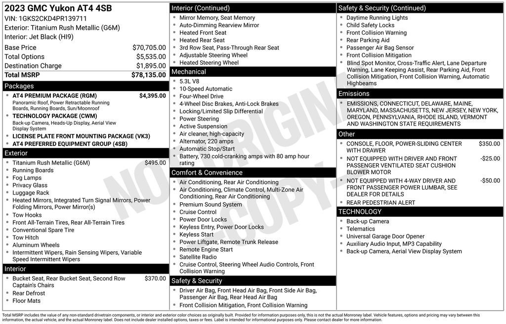 Used 2023 GMC Yukon AT4 w/ AT4 Premium Package image 15