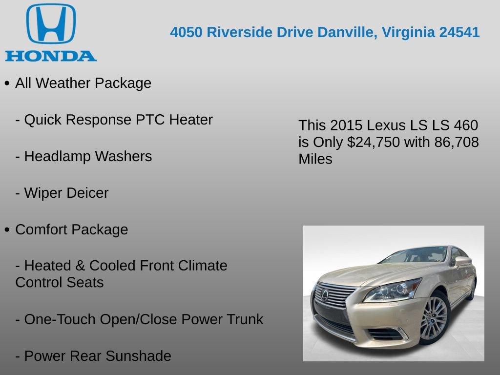 Used 2015 Lexus LS 460 w/ Comfort Package RWD image 7