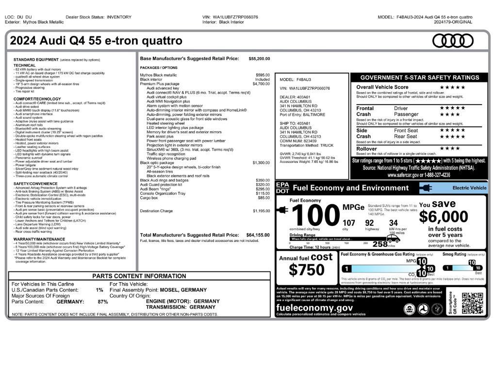 Used 2024 Audi Q4 e-tron Premium Plus w/ Premium Plus image 2