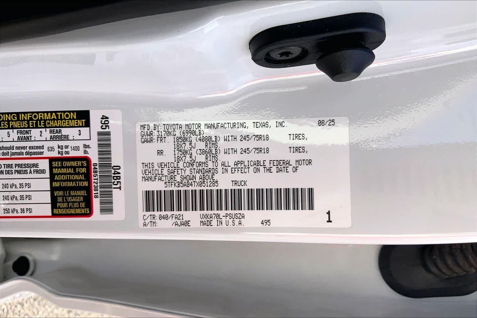 Used 2026 Toyota Tundra SR RWD image 33