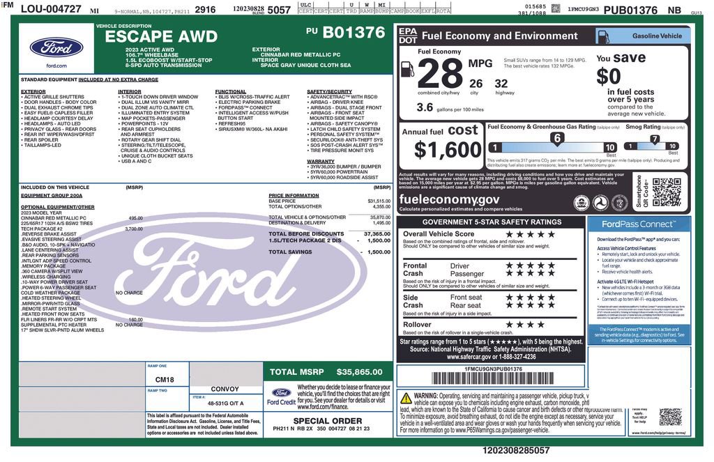 Used 2023 Ford Escape Active w/ Tech Pack #2 AWD/4WD image 32