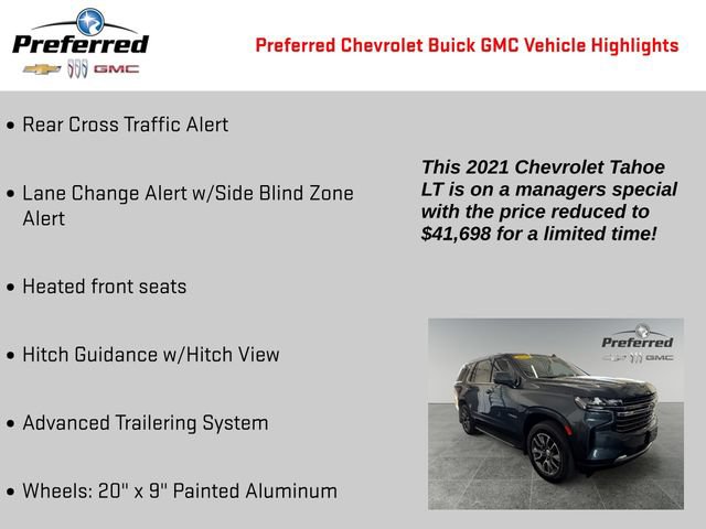 Certified 2021 Chevrolet Tahoe LT w/ LT Signature Package AWD/4WD image 6