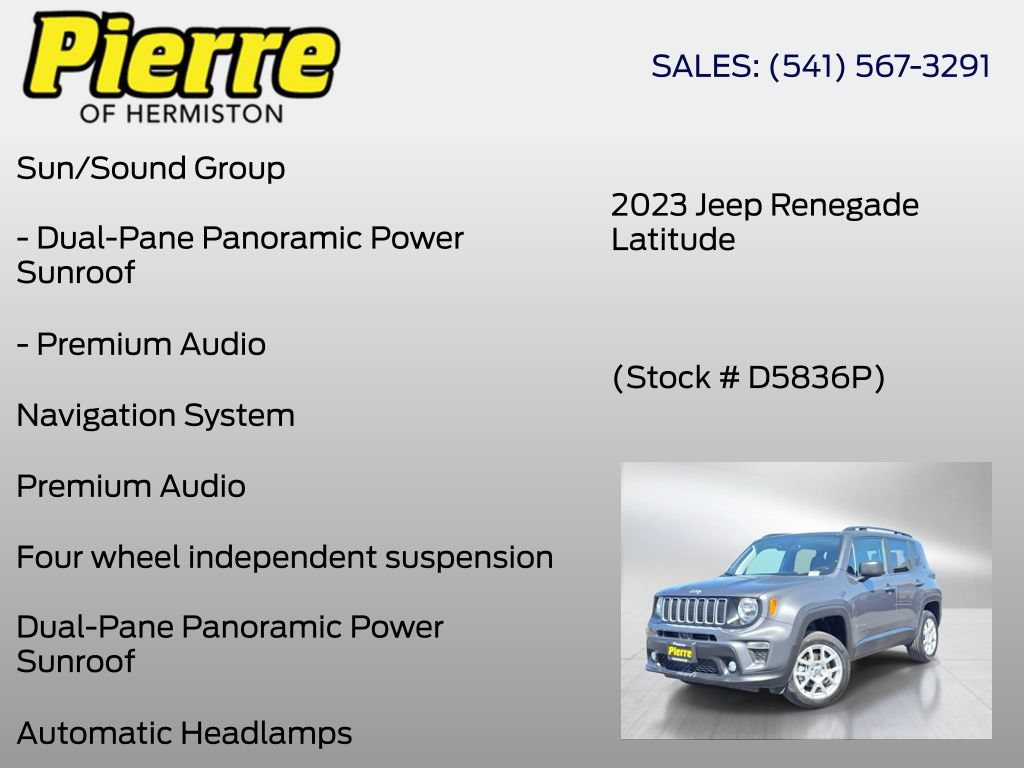 Used 2023 Jeep Renegade Latitude w/ Sun/Sound Group AWD/4WD image 18