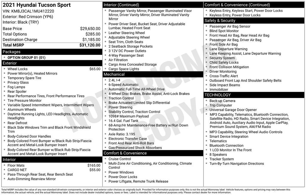 Used 2021 Hyundai Tucson Sport AWD/4WD image 17