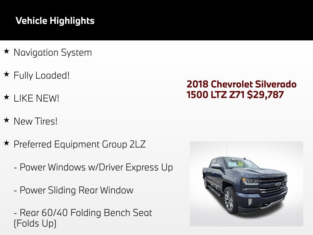 Used 2018 Chevrolet Silverado 1500 LTZ Z71 w/ Centennial Edition AWD/4WD image 4