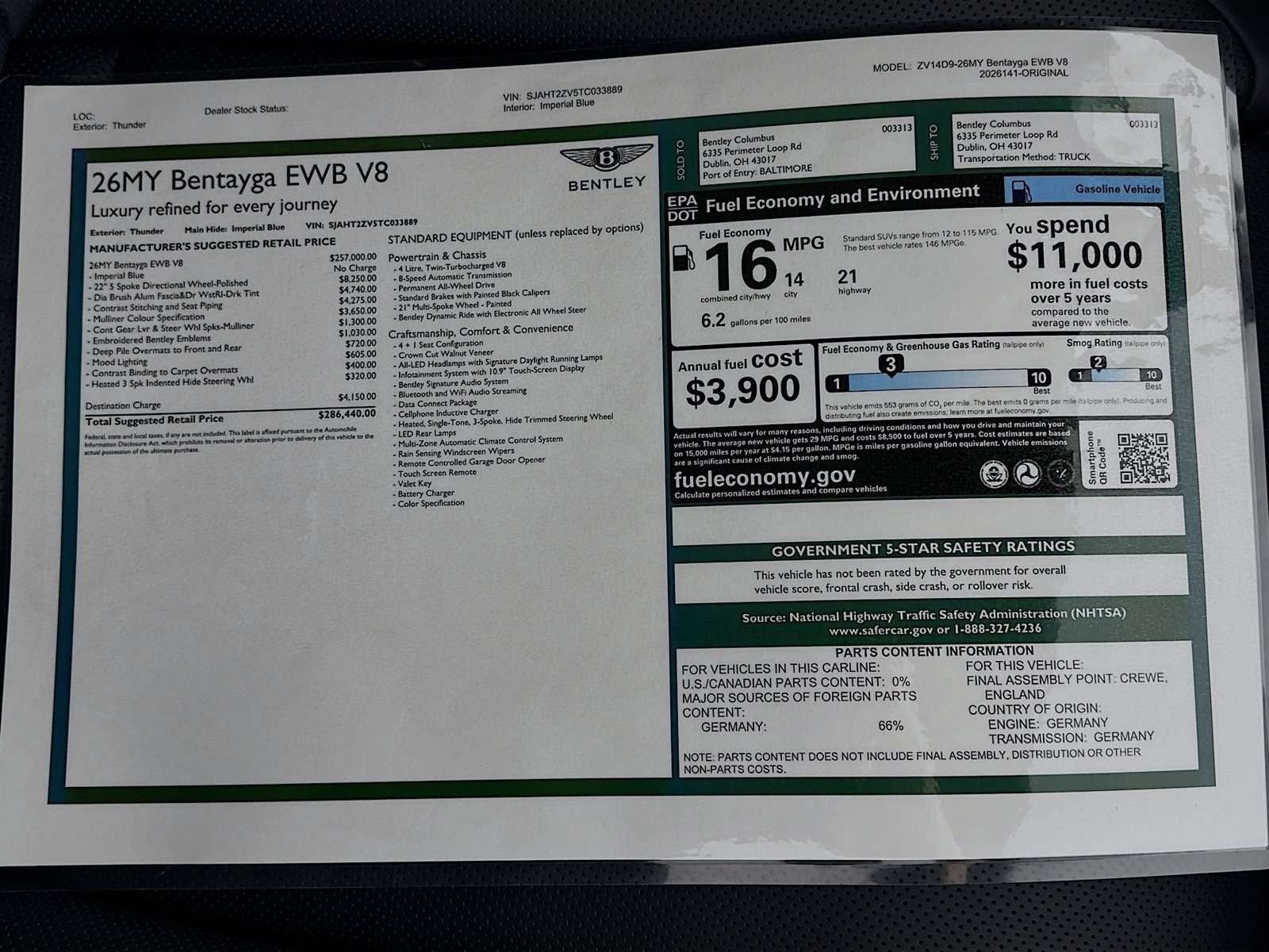 New 2026 Bentley Bentayga Extended Wheelbase AWD/4WD image 52