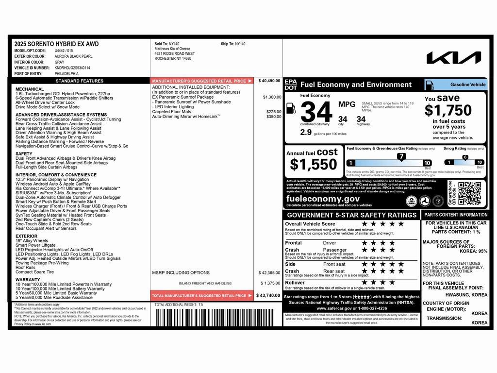 Used 2025 Kia Sorento EX w/ EX Panoramic Sunroof Package image 2