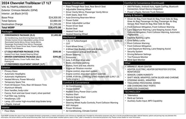 Used 2024 Chevrolet TrailBlazer LT w/ Convenience Package FWD image 31