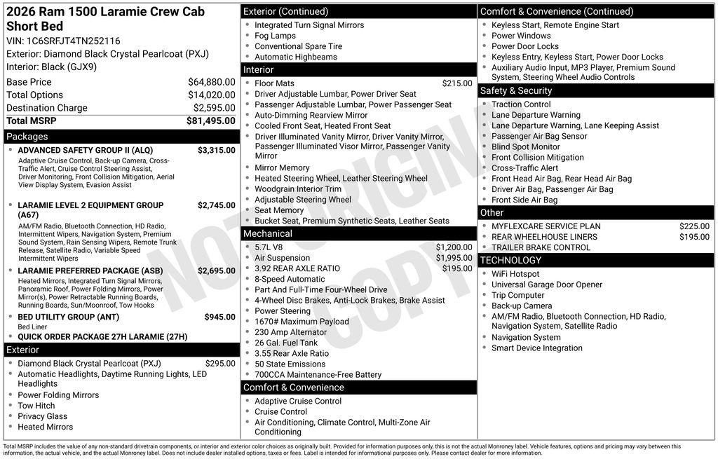 New 2026 RAM 1500 Laramie w/ Advanced Safety Group II AWD/4WD image 7