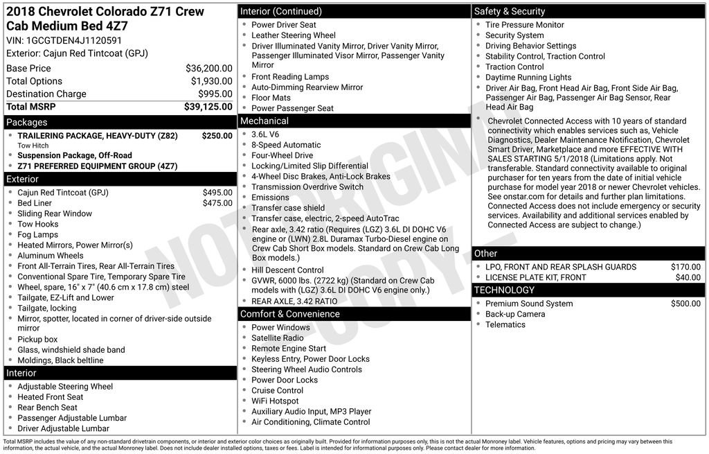 Used 2018 Chevrolet Colorado Z71 AWD/4WD image 55
