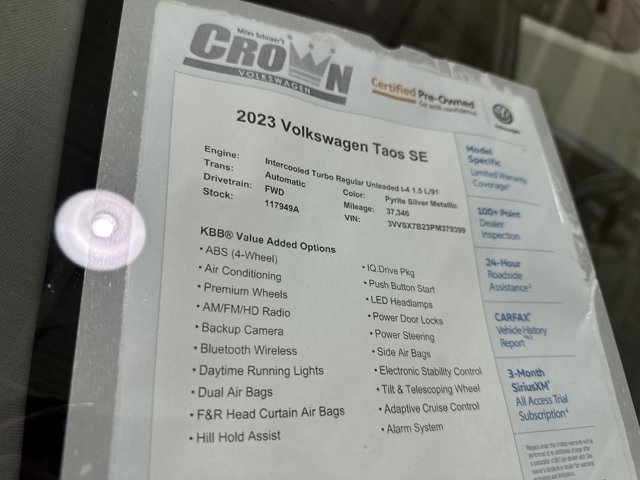 Certified 2023 Volkswagen Taos SE image 40
