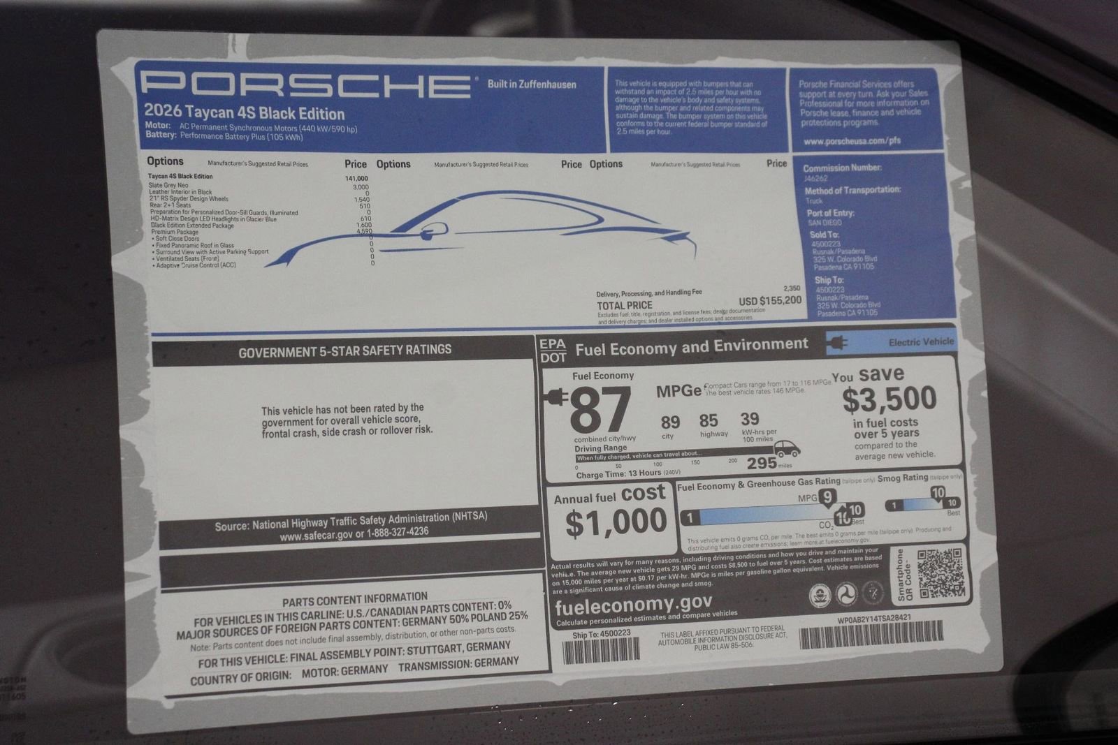 New 2026 Porsche Taycan 4S image 25