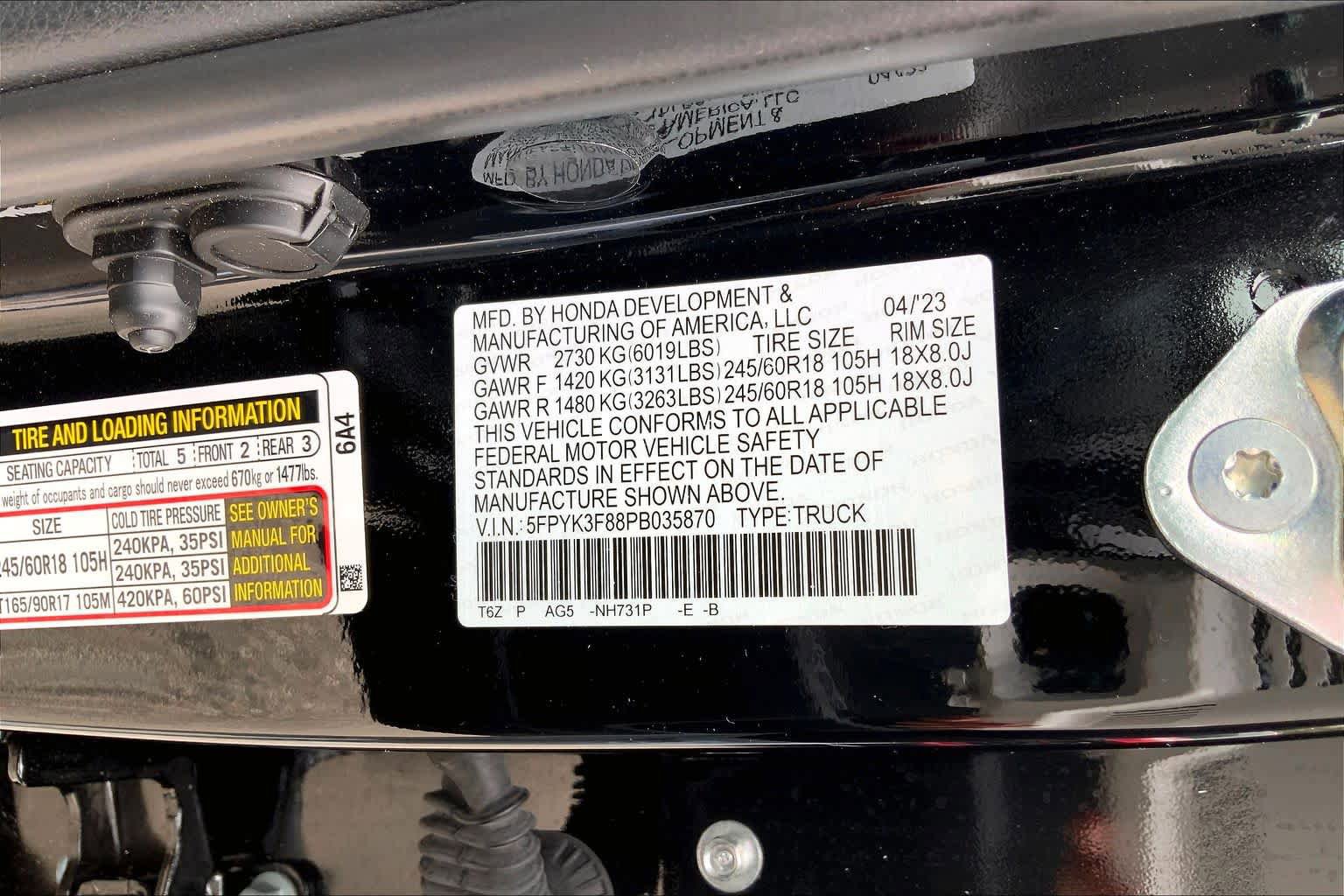 Certified 2023 Honda Ridgeline Black Edition image 35