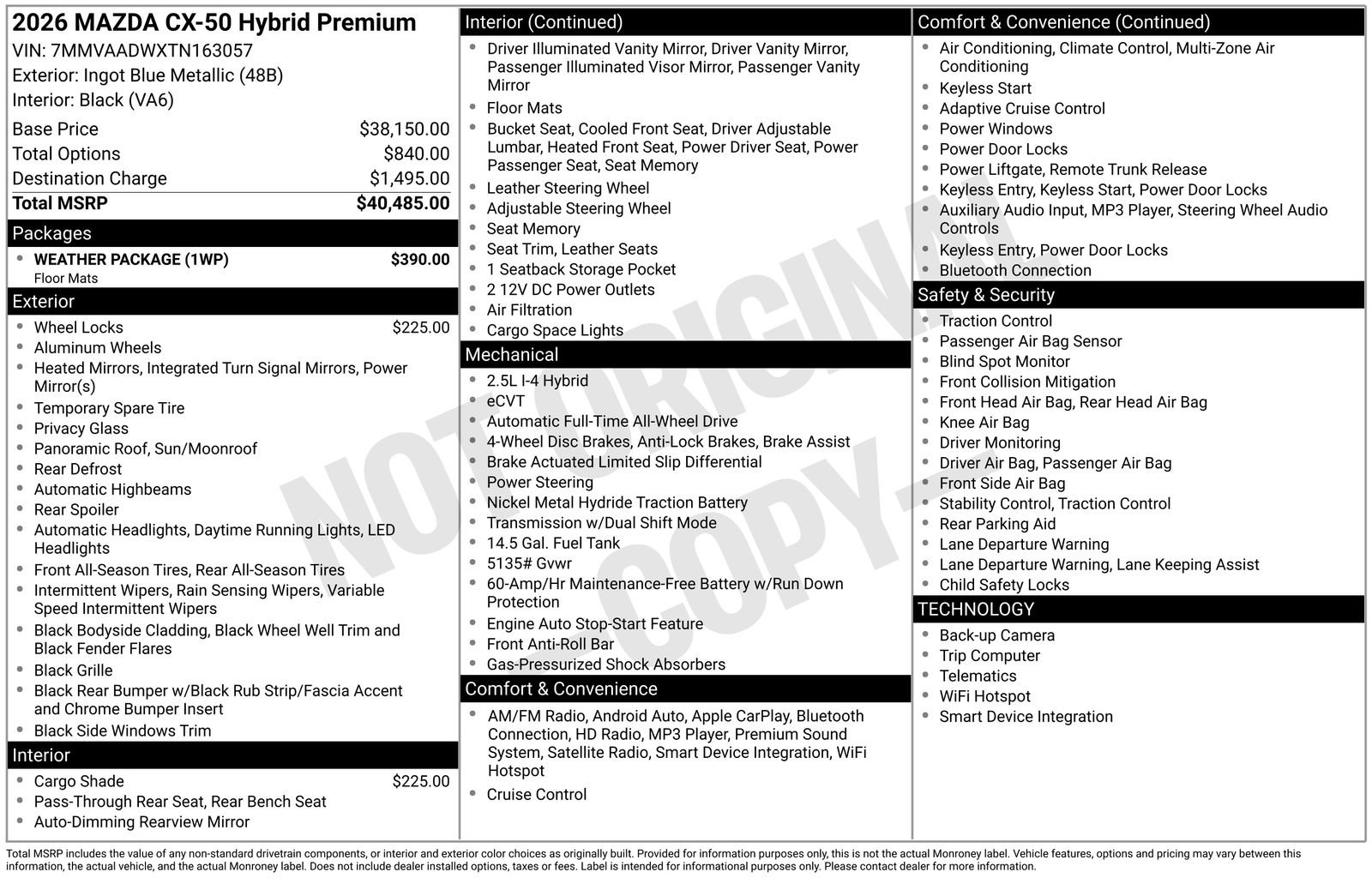 New 2026 MAZDA CX-50 AWD 2.5 Hybrid w/ Weather Package image 22