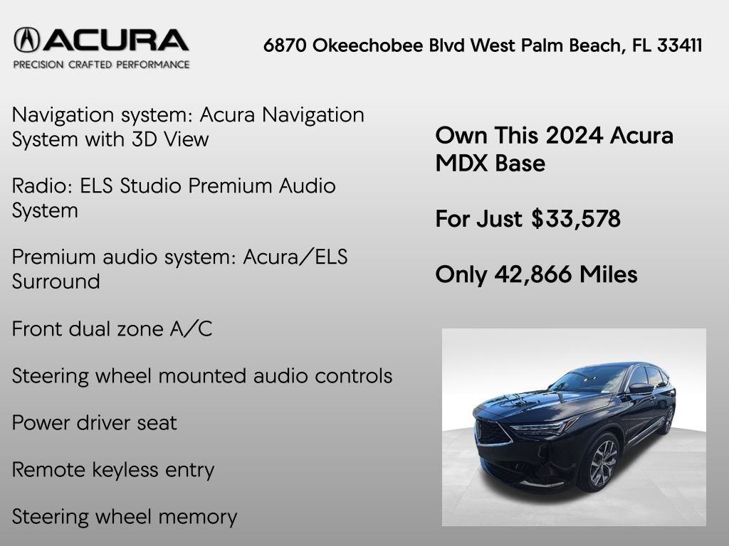 Certified 2024 Acura MDX w/ Technology Package FWD image 7