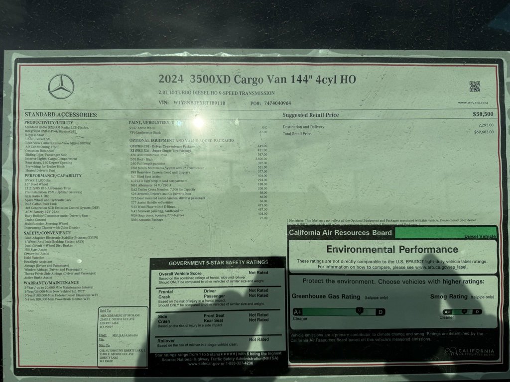 Used 2024 Mercedes-Benz Sprinter 144 Cargo image 15