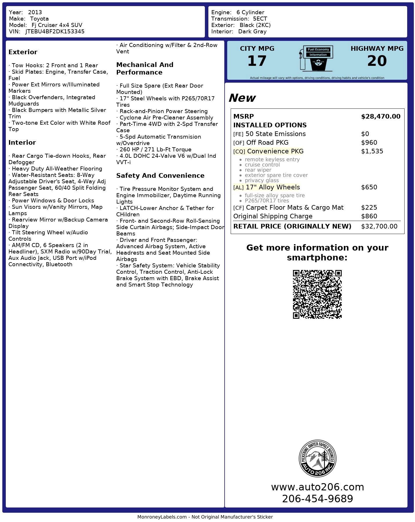 Used 2013 Toyota FJ Cruiser 4WD image 10