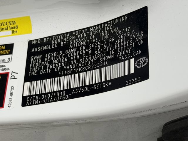 Used 2012 Toyota Camry XLE FWD image 10