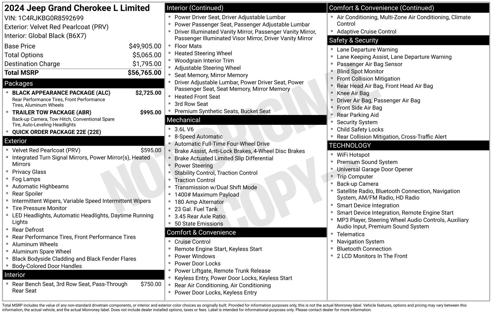 Used 2024 Jeep Grand Cherokee L Limited w/ Black Appearance Package AWD/4WD image 31