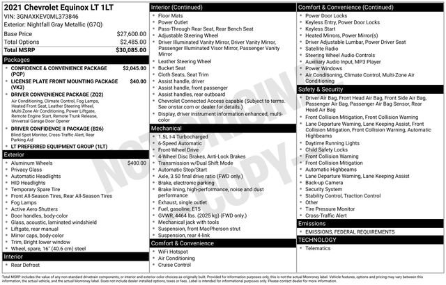 Used 2021 Chevrolet Equinox LT