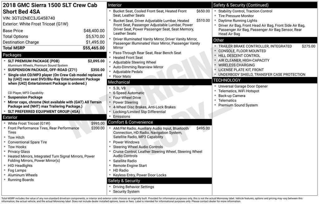 Used 2018 GMC Sierra 1500 SLT w/ SLT Premium Package AWD/4WD image 33