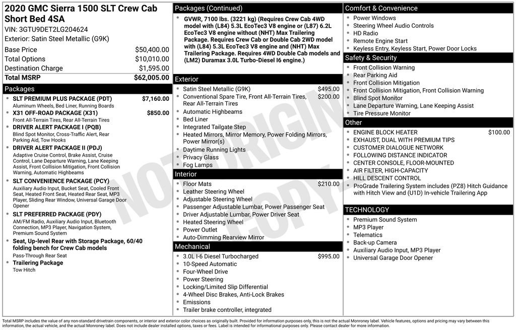 Used 2020 GMC Sierra 1500 SLT w/ SLT Premium Plus Package AWD/4WD image 53