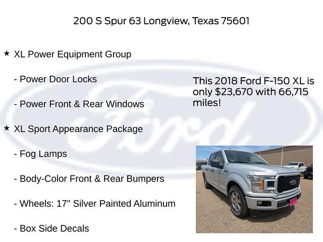 Used 2018 Ford F150 XL w/ Equipment Group 101A Mid RWD image 20