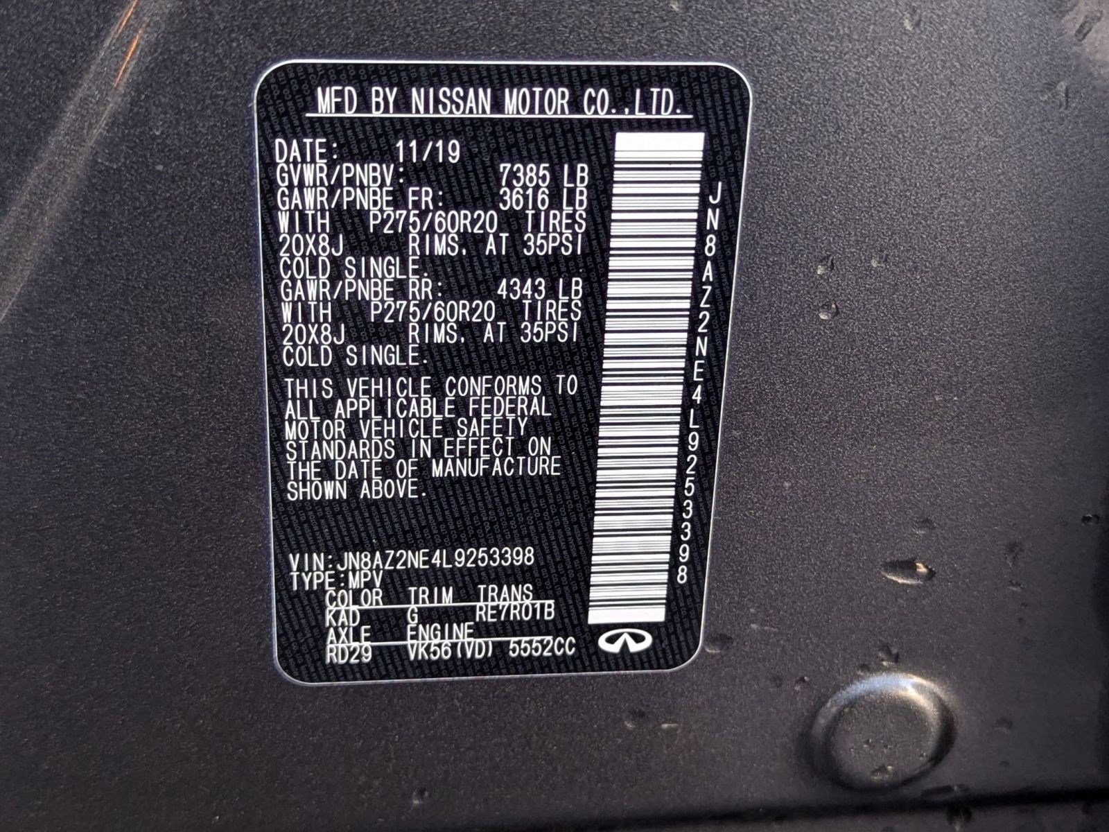 Used 2020 INFINITI QX80 Luxe w/ Proassist Package image 20