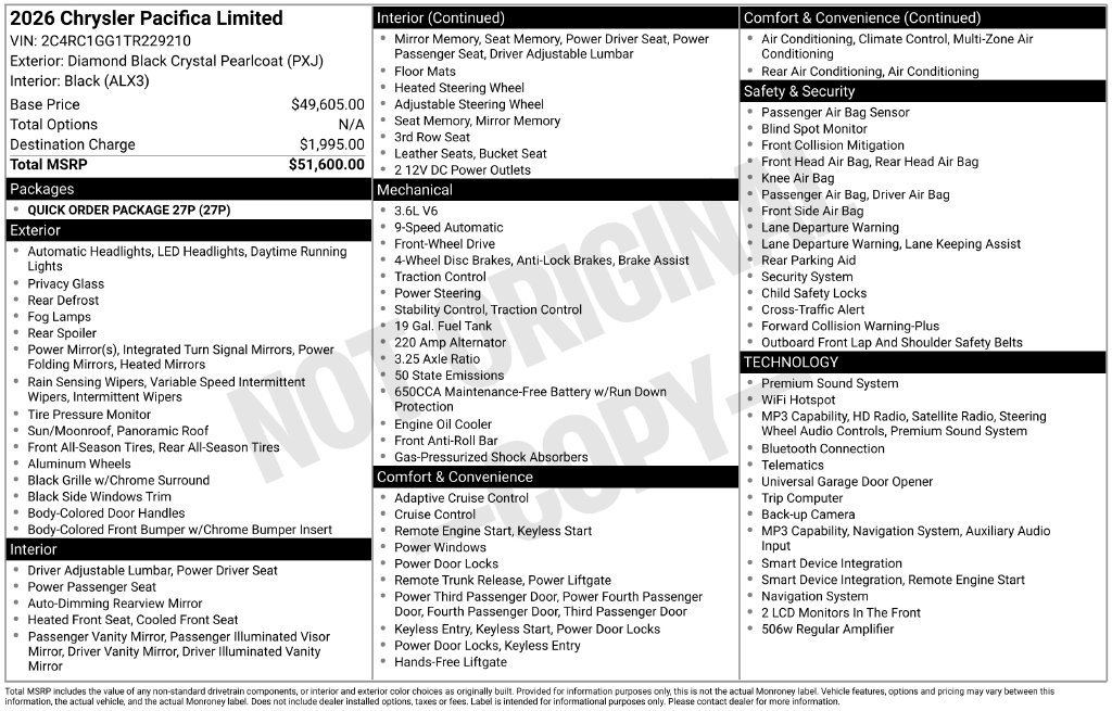 Used 2026 Chrysler Pacifica Limited FWD image 24