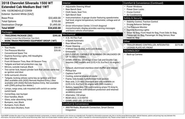 Certified 2018 Chevrolet Silverado 1500 W/T w/ Trailering Package image 12