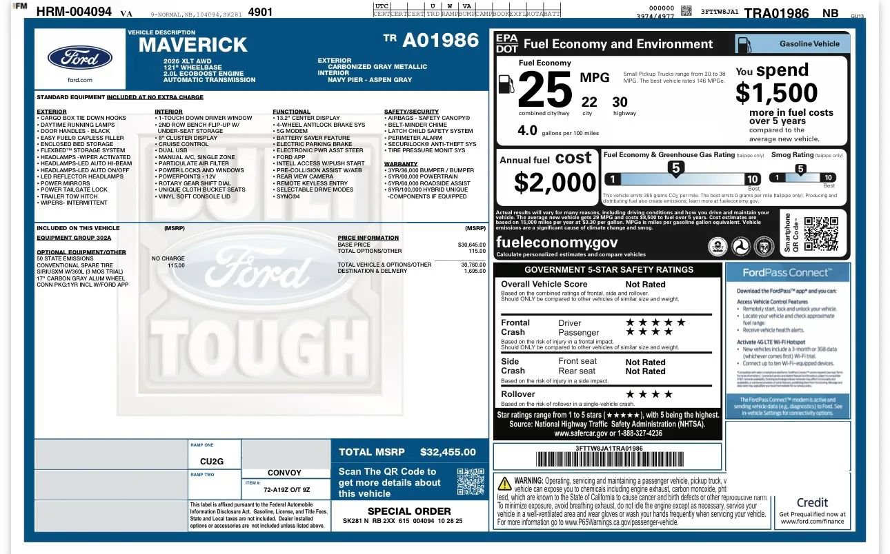 Used 2026 Ford Maverick XLT AWD/4WD image 25