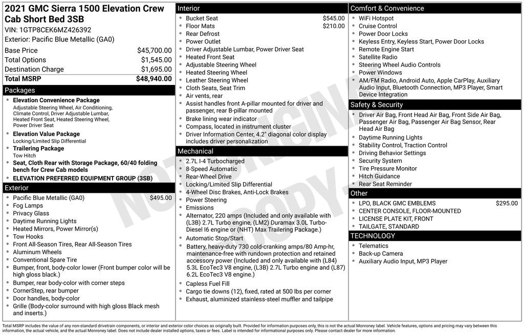 Used 2021 GMC Sierra 1500 Elevation image 12