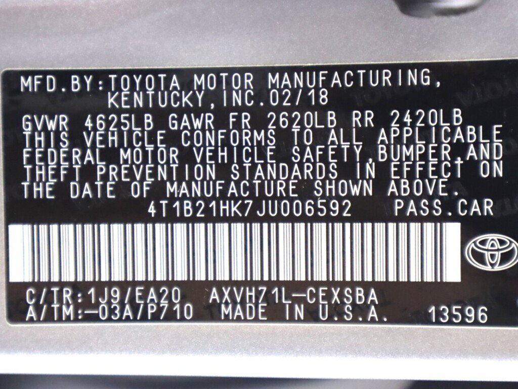 Used 2018 Toyota Camry SE w/ Audio Package FWD image 43