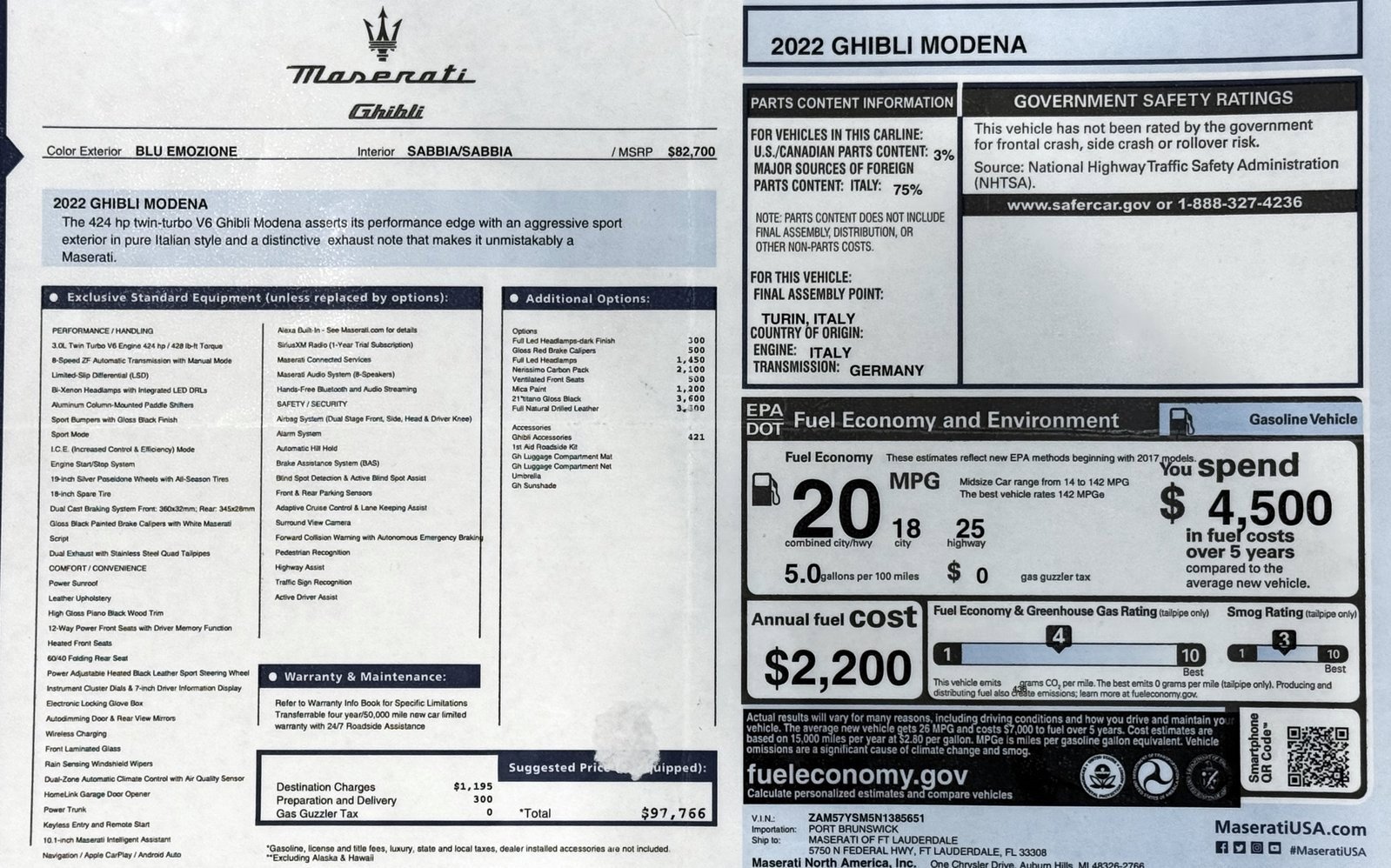 Used 2022 Maserati Ghibli Modena image 2