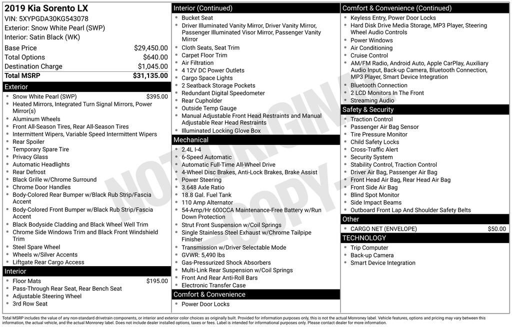 Used 2019 Kia Sorento LX image 10