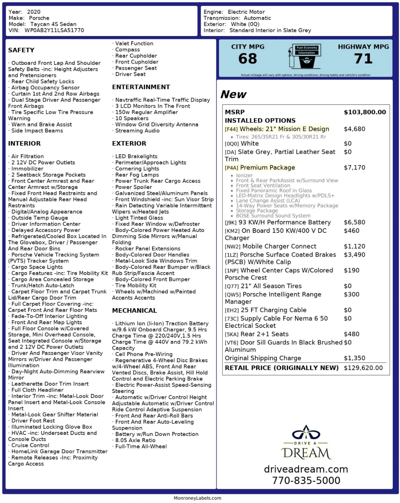 Used 2020 Porsche Taycan 4S image 57