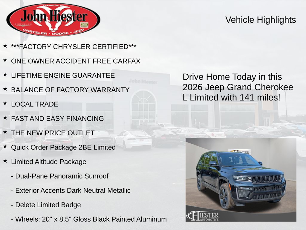 Certified 2026 Jeep Grand Cherokee L Limited w/ Limited Altitude Package RWD image 5