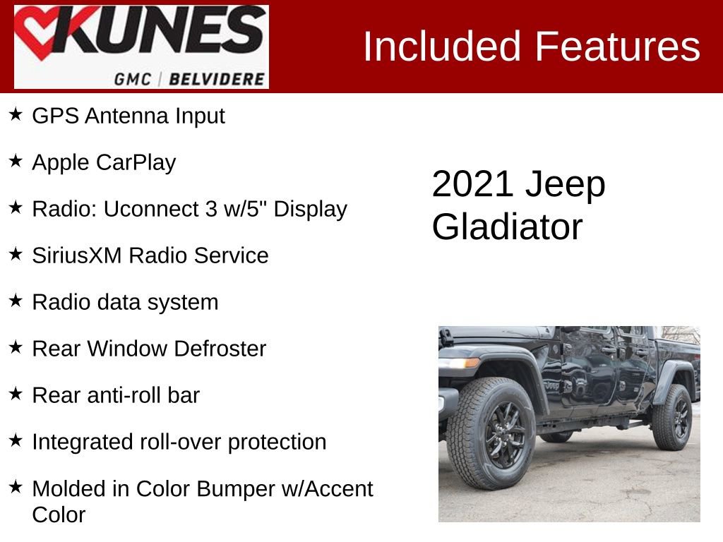 Used 2021 Jeep Gladiator Sport AWD/4WD image 2
