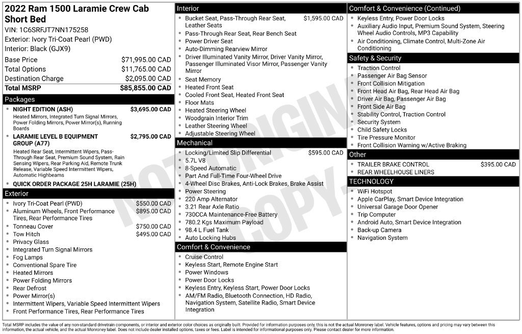 Used 2022 RAM 1500 Laramie w/ Night Edition AWD/4WD image 17