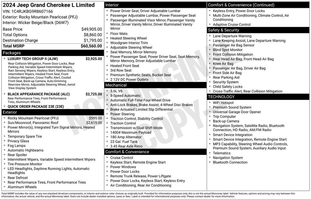 Used 2024 Jeep Grand Cherokee L Limited w/ Luxury Tech Group II AWD/4WD image 7
