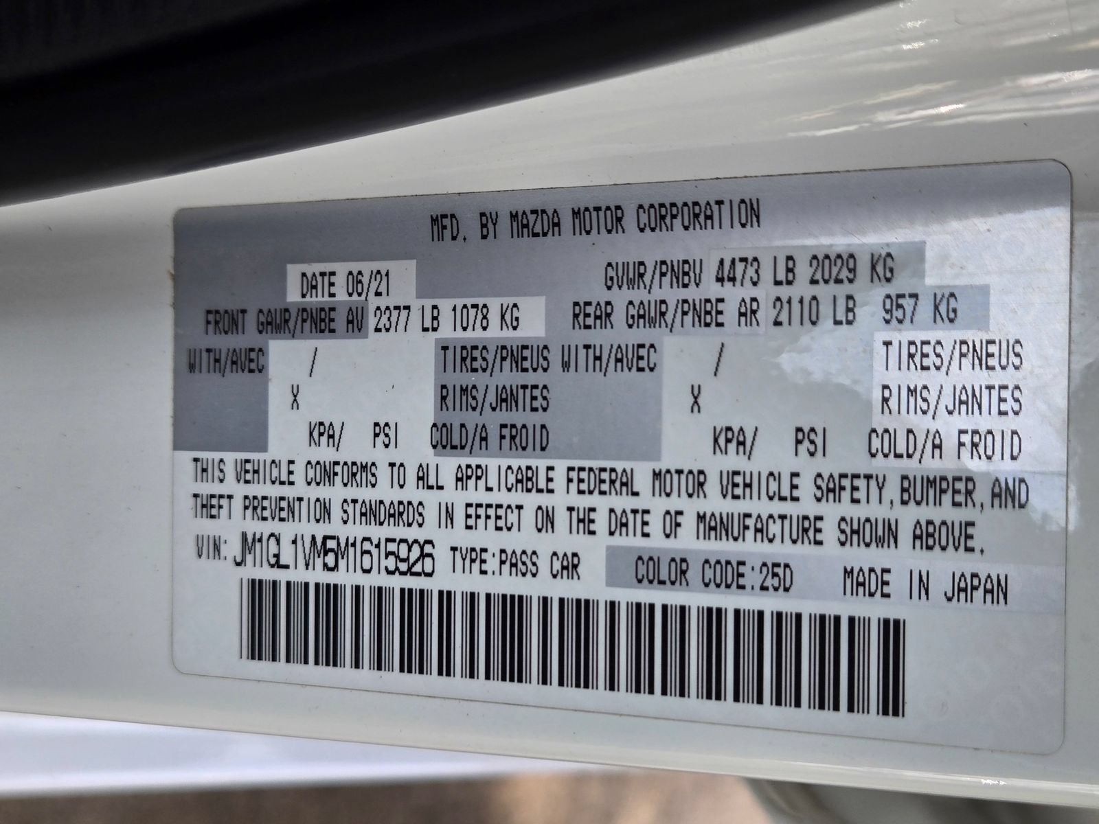 Used 2021 MAZDA MAZDA6 Touring FWD image 30