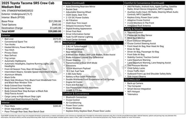 Used 2025 Toyota Tacoma SR5 image 3