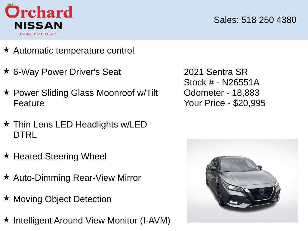 Used 2021 Nissan Sentra SR w/ SR Premium Package FWD image 21